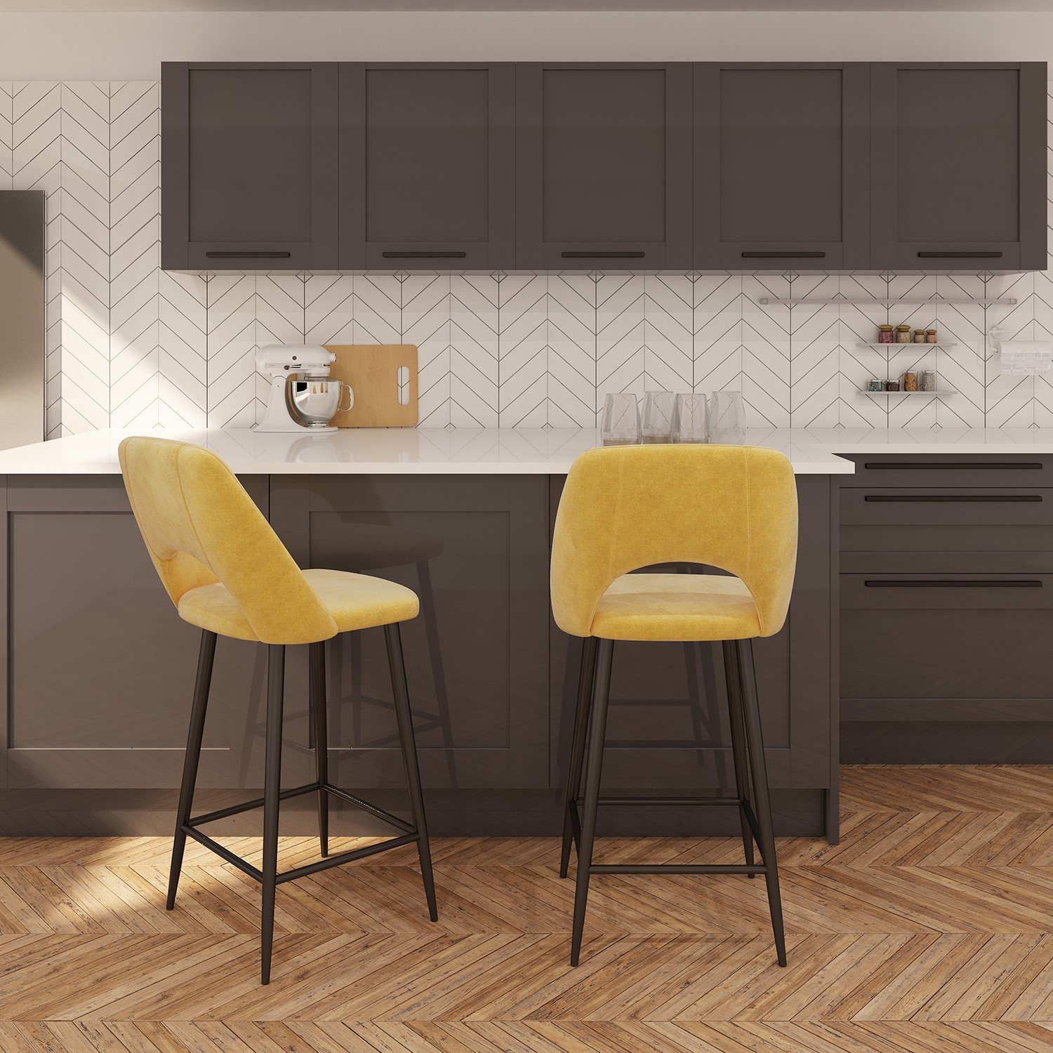 Luxe Bar Stool Mustard