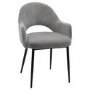 Set of 2 Grey Fabric Dining Chairs - Colbie