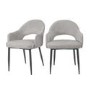 ONLY OPENED - Set of 2 Grey Fabric Dining Chairs - Colbie