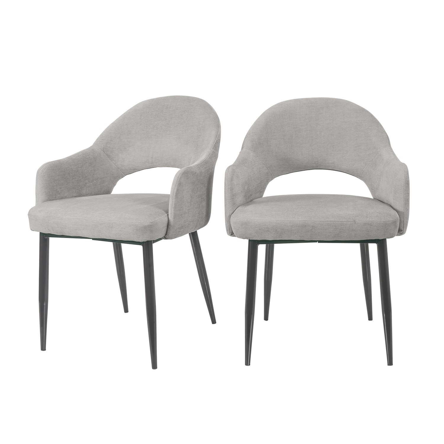 Photo of Set of 2 grey fabric dining chairs - colbie
