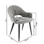 ONLY OPENED - Set of 2 Grey Fabric Dining Chairs - Colbie