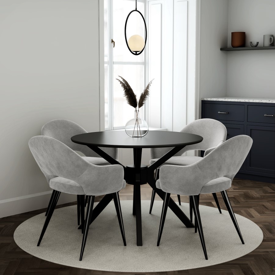 ONLY OPENED - Set of 2 Grey Fabric Dining Chairs - Colbie