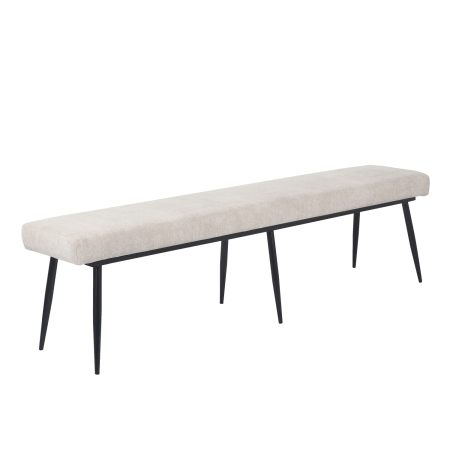 GRADE A1 - Colbie Beige Chenille Large Dining Bench