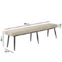 Large Beige Chenille Upholstered Dining Bench - Seats 3 - Colbie
