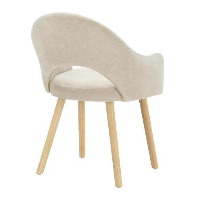 ONLY OPENED - Set of 2 Beige Fabric Dining Chairs with Oak Legs - Colbie