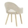 Set of 2 Beige Fabric Dining Chairs with Oak Legs - Colbie