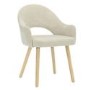 Set of 2 Beige Fabric Dining Chairs with Oak Legs - Colbie