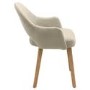 Set of 4 Beige Fabric Dining Chairs with Oak Legs - Colbie