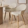 ALMOST PERFECT - Set of 2 Beige Fabric Dining Chairs with Oak Legs - Colbie