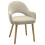 ALMOST PERFECT - Set of 2 Beige Fabric Dining Chairs with Oak Legs - Colbie