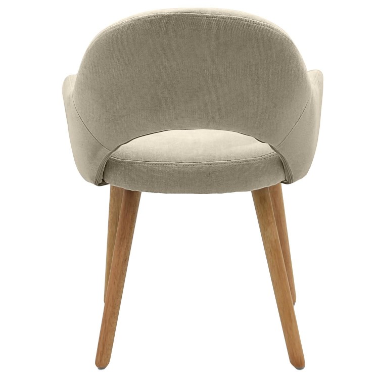 ONLY OPENED - Set of 2 Beige Fabric Dining Chairs with Oak Legs - Colbie