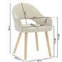 Set of 2 Beige Fabric Dining Chairs with Oak Legs - Colbie