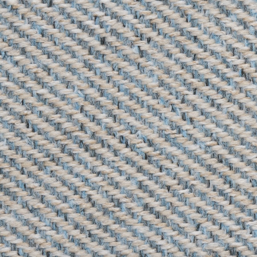 GRADE A1 - Set of 2 Blue Herringbone Fabric Dining Chairs with Oak Legs - Colbie
