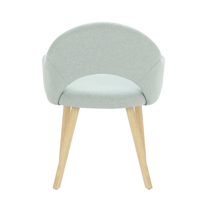Set of 2 Blue Herringbone Fabric Dining Chairs with Oak Legs - Colbie