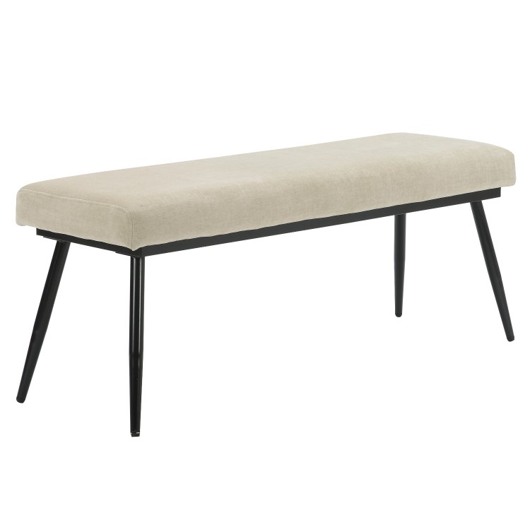 Large Beige Chenille Dining Bench  -  120cm  -  Seats 2  -  Colbie