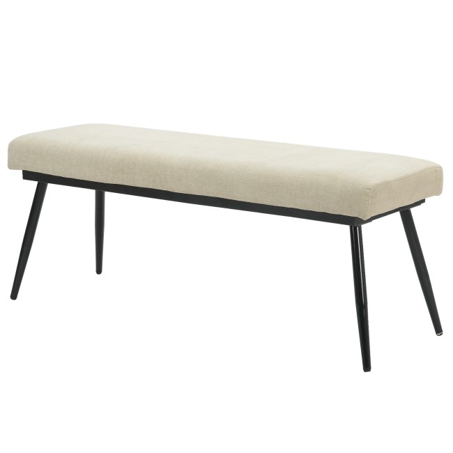 Large Beige Chenille Dining Bench  -  120cm  -  Seats 2  -  Colbie