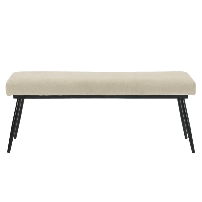 Large Beige Chenille Dining Bench  -  120cm  -  Seats 2  -  Colbie