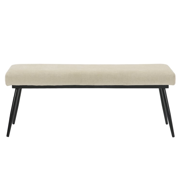 Large Beige Chenille Dining Bench  -  120cm  -  Seats 2  -  Colbie