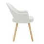 Set of 2 Cream Recycled Fabric Dining Chairs with Oak Legs - Colbie