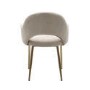 Set of 2 Beige Upholstered Dining Chairs with Gold Legs - Colbie