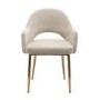 Set of 2 Beige Upholstered Dining Chairs with Gold Legs - Colbie