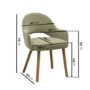 Set of 6 Sage Green Velvet Dining Chairs with Oak Legs - Colbie