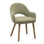 Set of 6 Sage Green Velvet Dining Chairs with Oak Legs - Colbie
