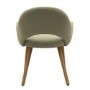 Set of 6 Sage Green Velvet Dining Chairs with Oak Legs - Colbie