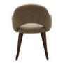 Set of 6 Beige Faux Leather Dining Chairs with Walnut Legs - Colbie