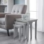 Nest of 3 Grey Solid Wood Tables - Julian Bowen