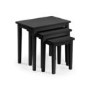 Nest of 3 Black Solid Wood Tables - Julian Bowen