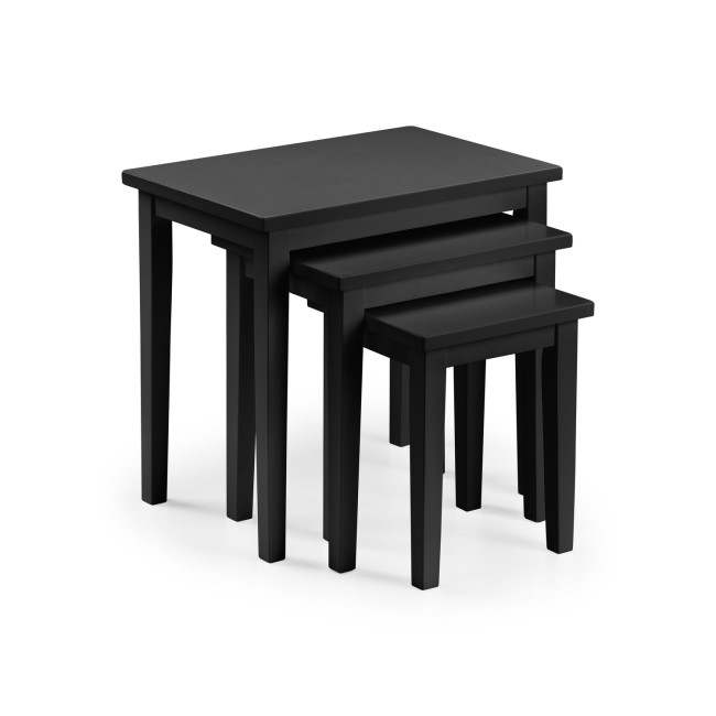 Nest of 3 Black Solid Wood Tables - Julian Bowen