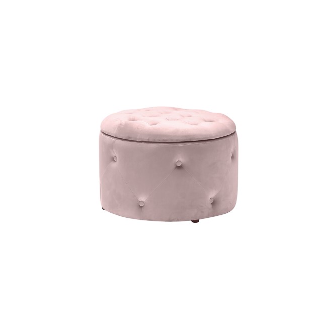 Round Storage Pouff in Pink