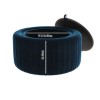 Clio Blue Velvet Ottoman Storage Pouffe in with Glass Top