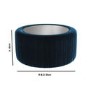 Navy Blue Velvet Ottoman Storage Pouffe with Glass Top - Coffee Table - Clio