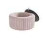Pink Velvet Ottoman Storage Pouffe with White Glass Top - Coffee Table - Clio