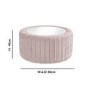 Pink Velvet Ottoman Storage Pouffe with White Glass Top - Coffee Table - Clio