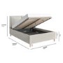 Grey Fabric Double Ottoman Bed with Pillow Headboard- Clifton