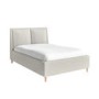 Grey Fabric Double Ottoman Bed with Pillow Headboard- Clifton