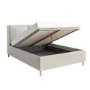 Grey Fabric King Size Ottoman Bed with Pillow Headboard - Clifton