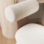 GRADE A1 - Cream Boucle Roll Back Dressing Table Chair - Cleo