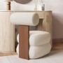 GRADE A1 - Cream Boucle Roll Back Dressing Table Chair - Cleo