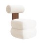 GRADE A1 - Cream Boucle Roll Back Dressing Table Chair - Cleo