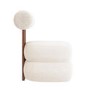 GRADE A1 - Cream Boucle Roll Back Dressing Table Chair - Cleo