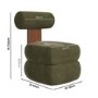Olive Green Velvet Roll Back Dressing Table Chair - Cleo