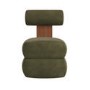 Olive Green Velvet Roll Back Dressing Table Chair - Cleo