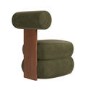 Olive Green Velvet Roll Back Dressing Table Chair - Cleo