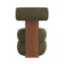 Olive Green Velvet Roll Back Dressing Table Chair - Cleo