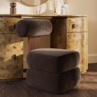 Brown Roll Back Dressing Table Chair - Cleo