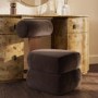Brown Roll Back Dressing Table Chair - Cleo
